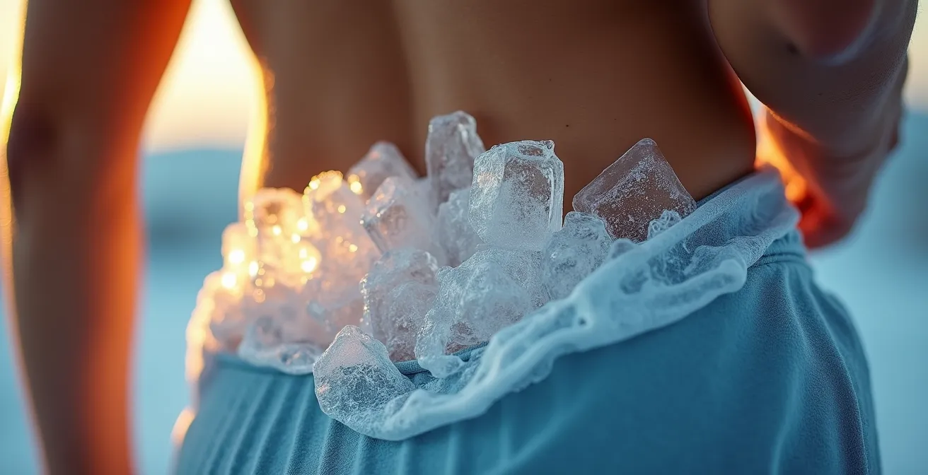 Aplicación de hielo en lesión muscular durante fase aguda