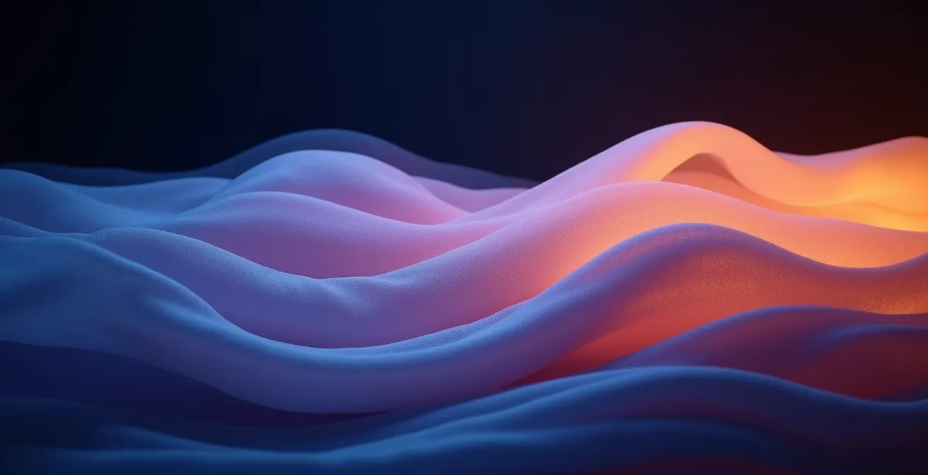 Visualización artística de las fases del sueño con ondas cerebrales abstractas