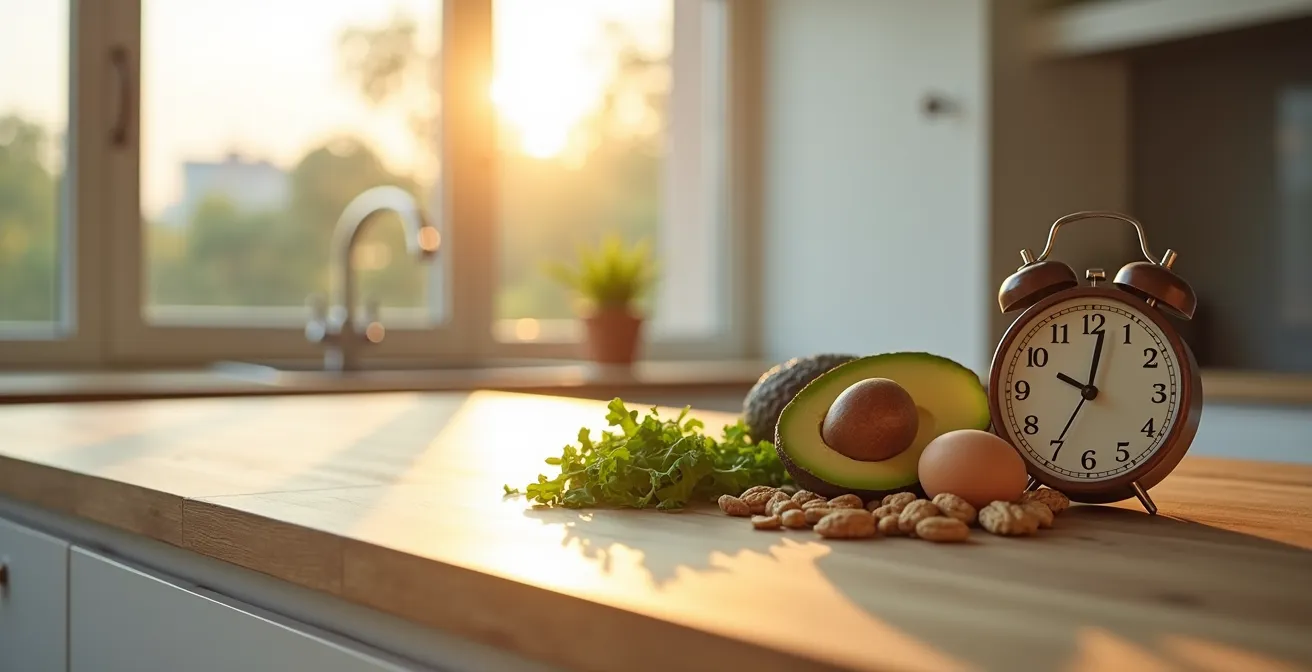 Visualización del protocolo de ayuno intermitente 16/8 con reloj biológico