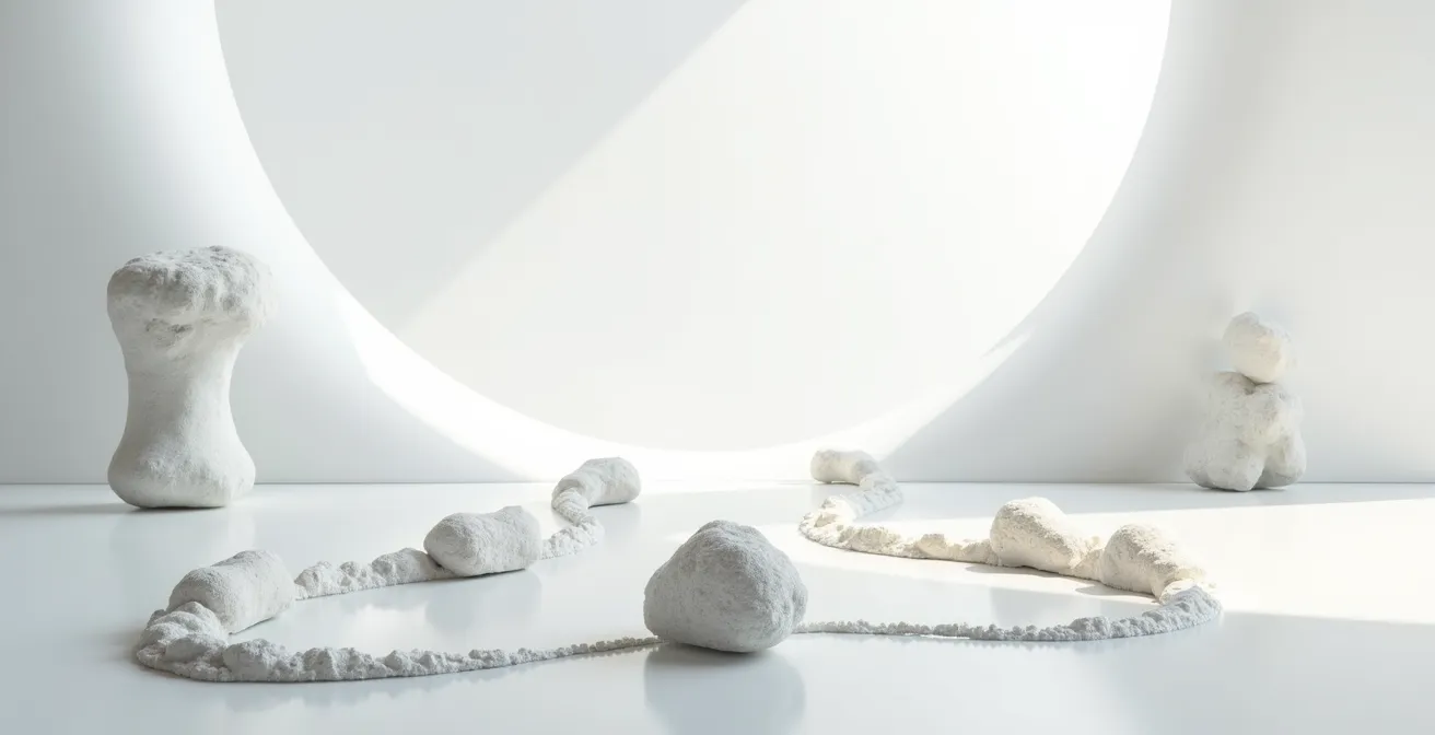 Representación simbólica de la Vitamina K2 guiando al calcio hacia los huesos y alejándolo de las arterias.